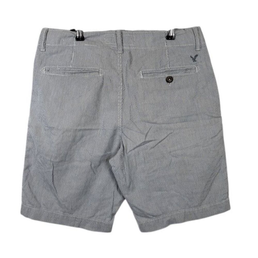 American Eagle Classic Flat Front Seersucker Shorts‎ Blue White 31 - Picture 3 of 16